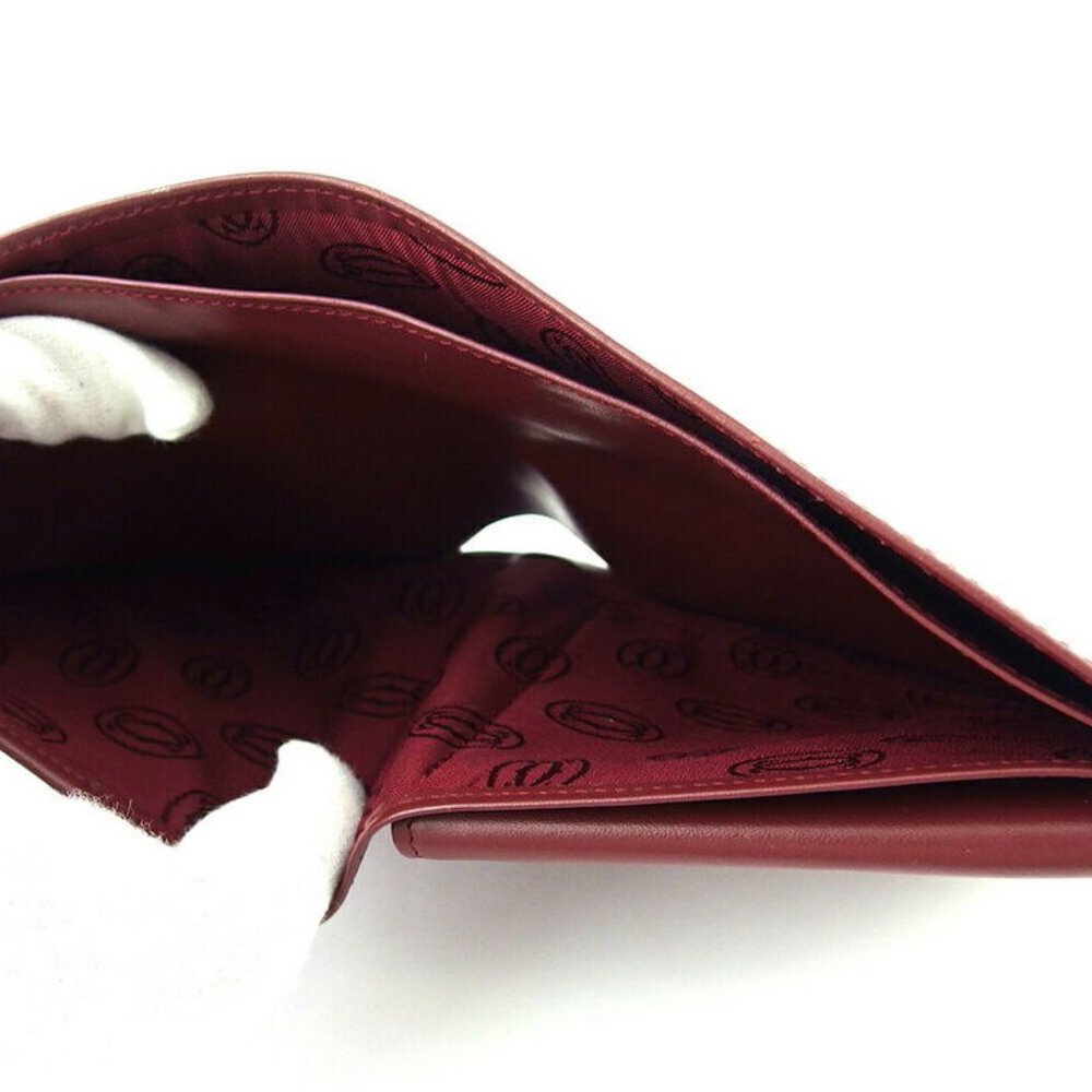 Authentic Cartier Wallets Mast Line Bordeaux Leat… - image 7